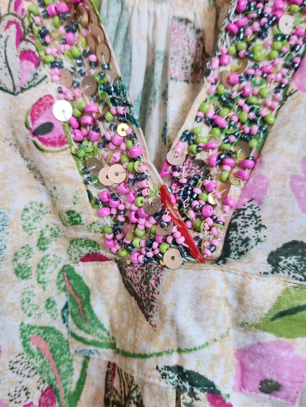 POL Beaded Neckline Kaftan Dress - Picture 6 of 6